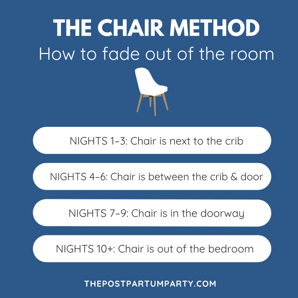 The Chair Method sleep training graphic