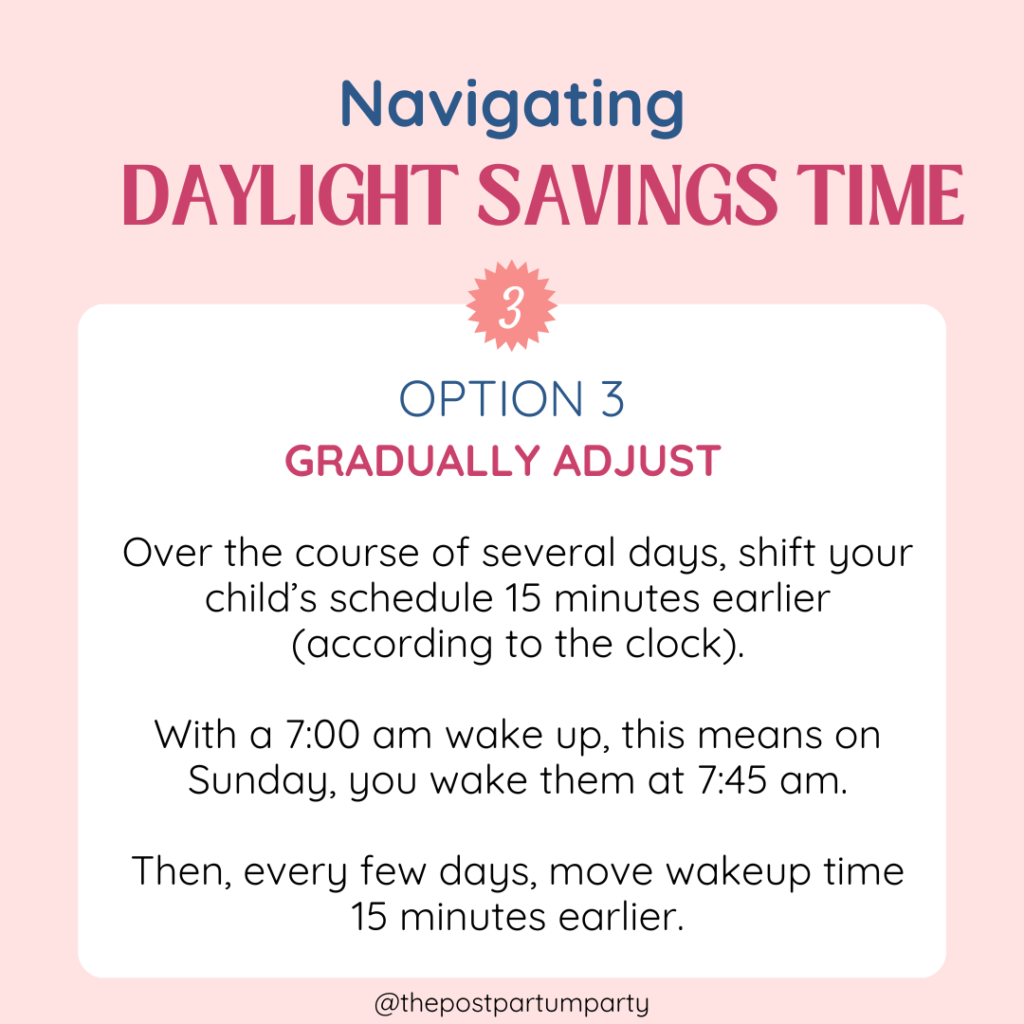 Daylight savings baby sleep graphic